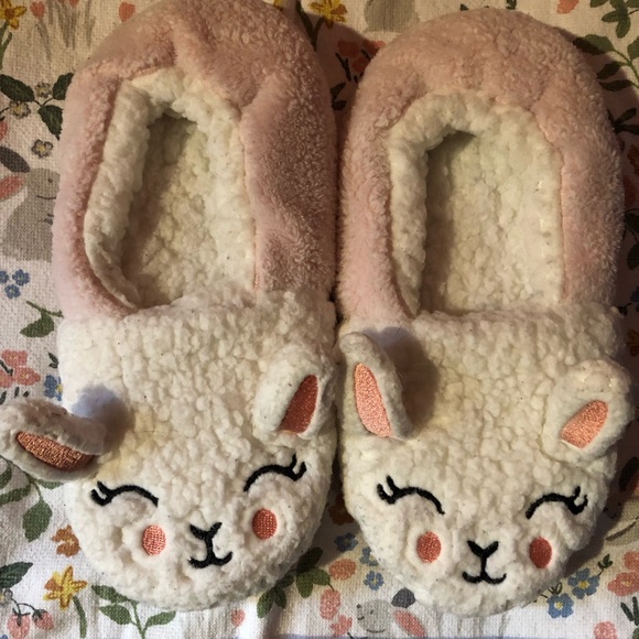 Shoes - Cozy Pink & Cream Bunny Slipper socks